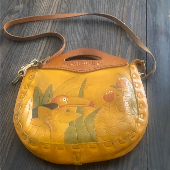Vintage leather hand bag / cross body - Picture 2 of 6